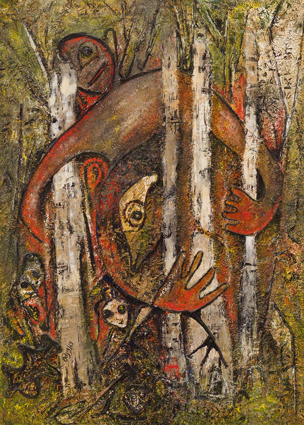 Daphne Odjig (1919-2016) - Untitled (Figure in Forest)