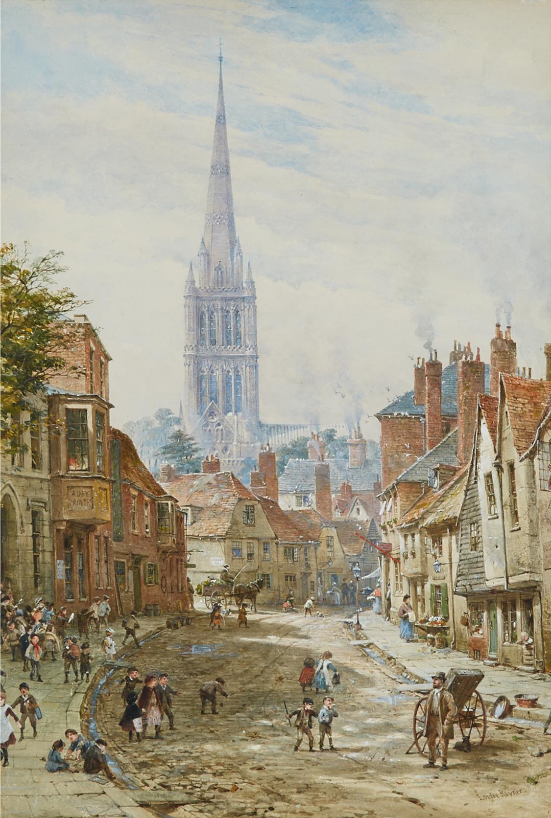 Louise J. Rayner (1832-1924) - Castle Street, Salisbury Cathedral