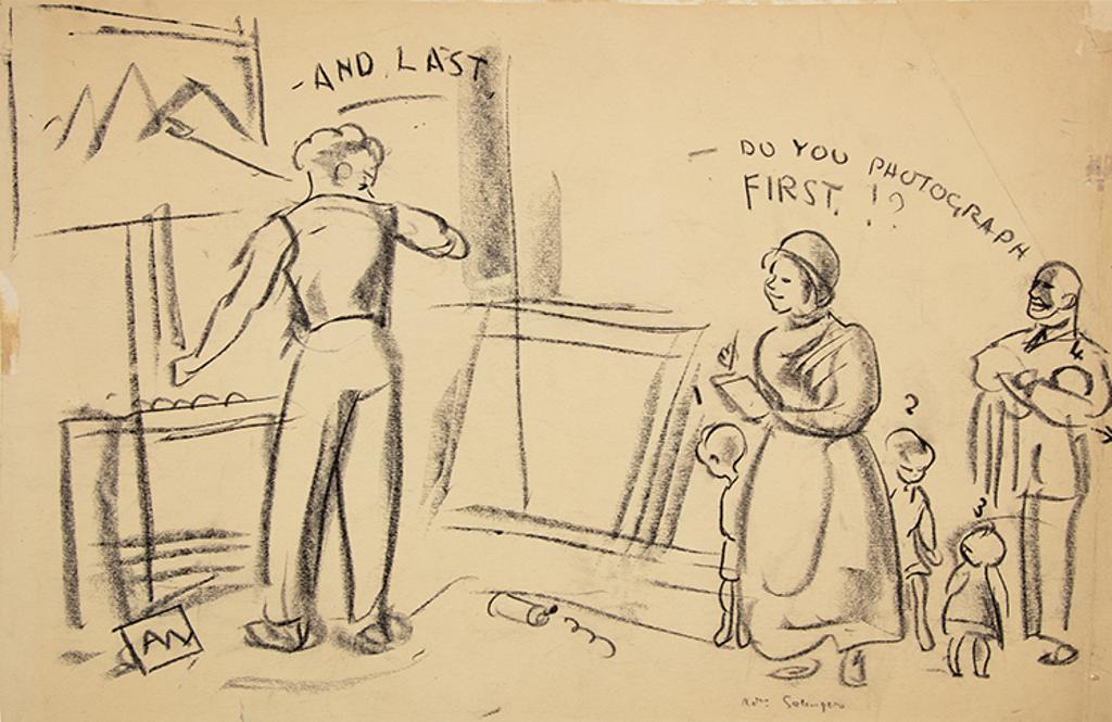 Arthur Lismer (1885-1969) - Cartoon of Harris at his Easel
