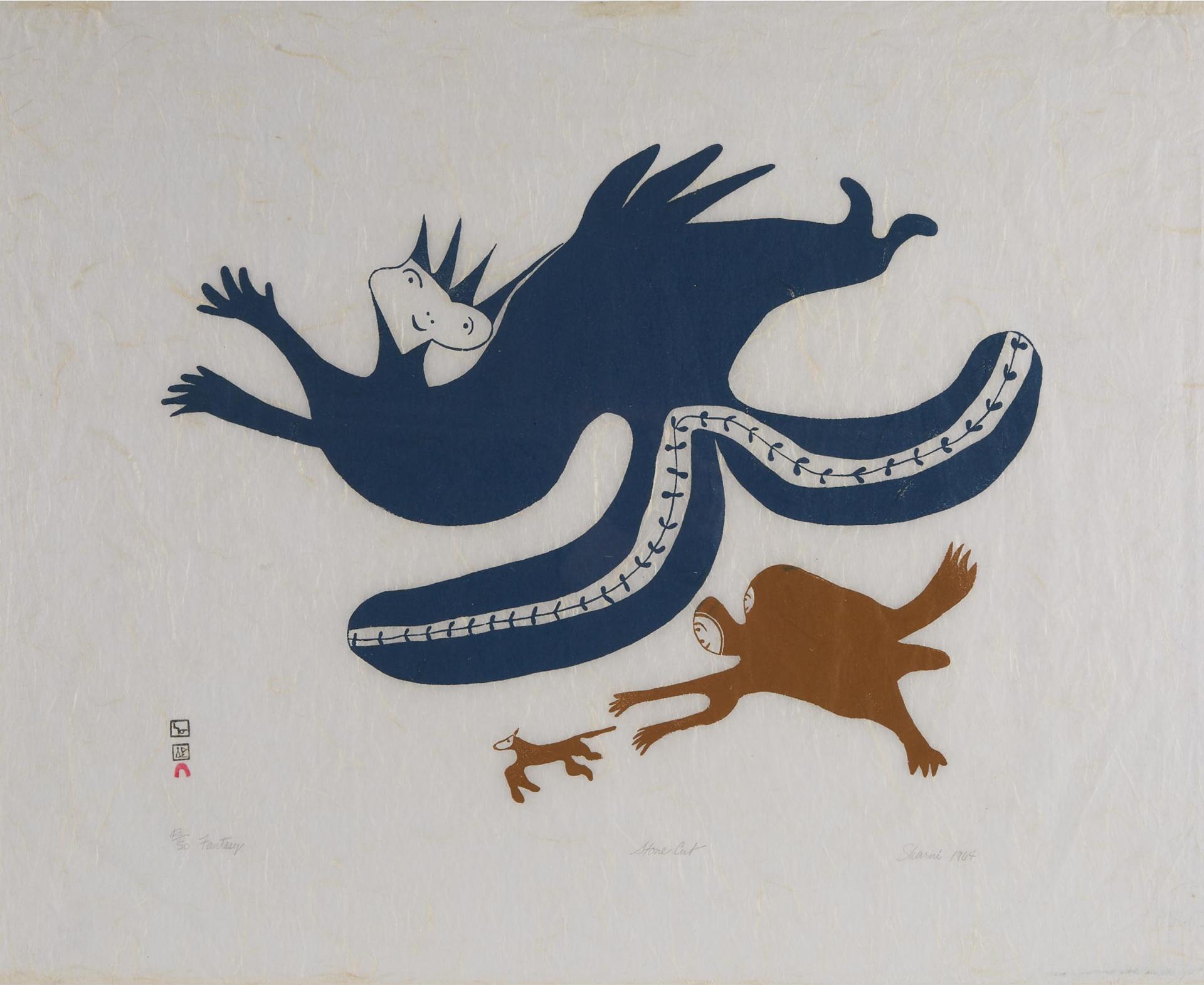 Sharni Pootoogook (1922-2003) - Fantasy, 1964