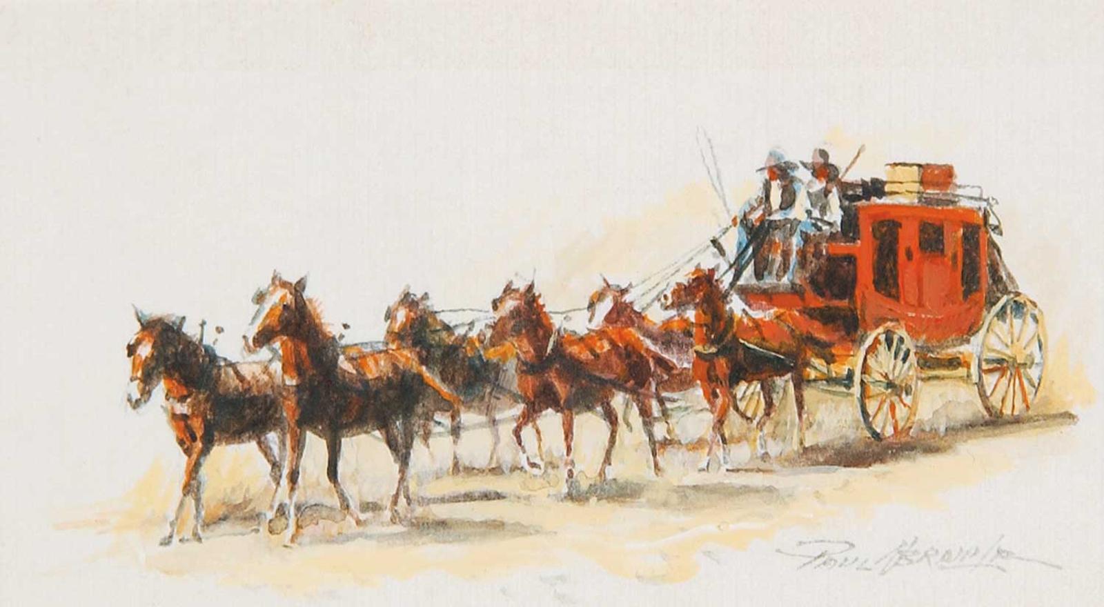Paul Jr. Abram - Untitled - Red Coach and Six Driving Left