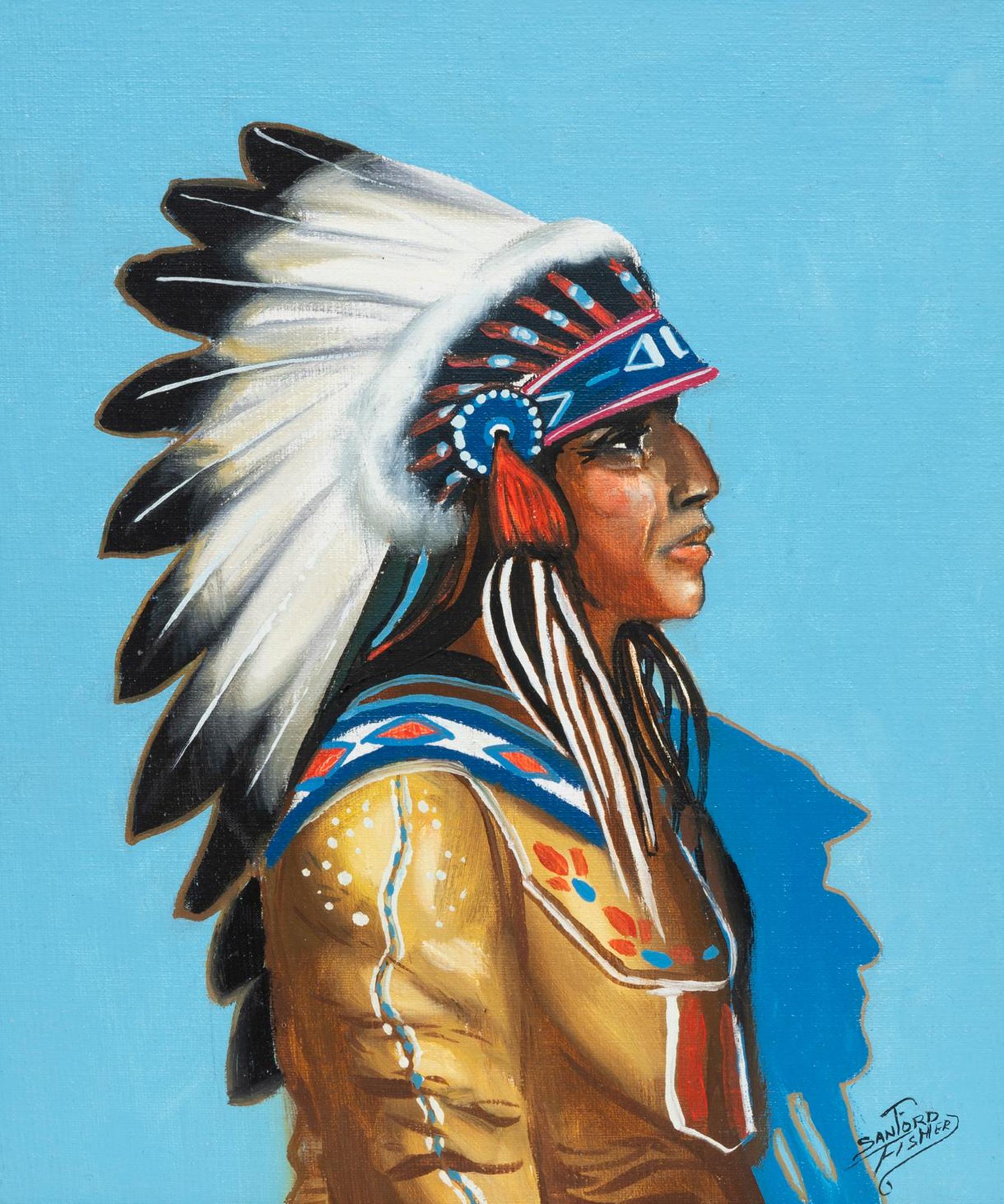 Sanford Fisher (1927-1988) - Young Chief in Profile