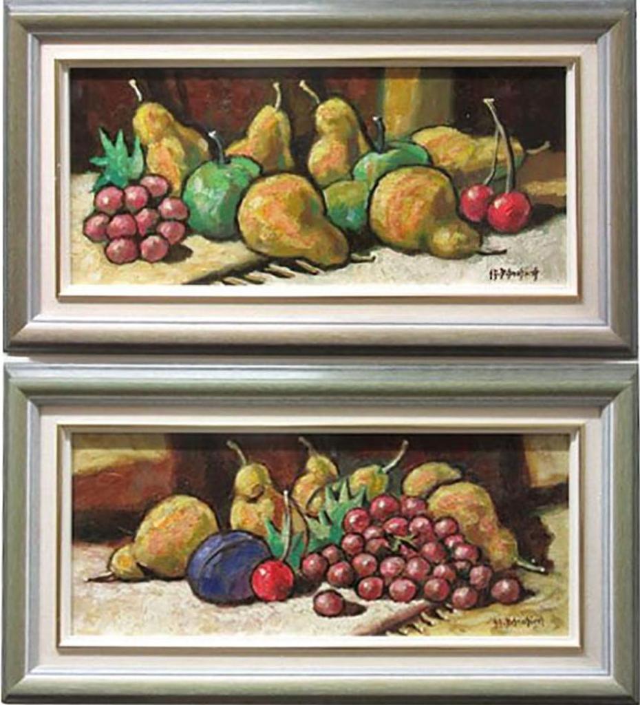 Jean-Guy Desrosiers (1934) - Fruits Sur Nappe Blanche & Fruits De Sante