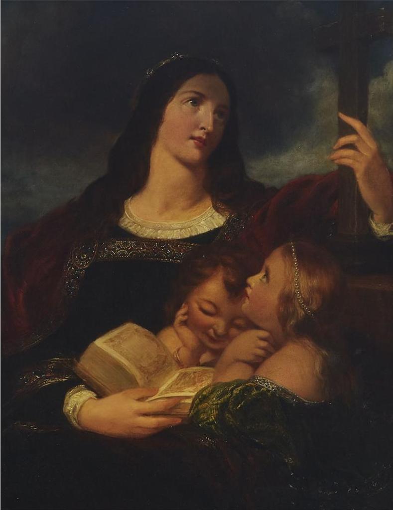 Edmond Thomas Parris (1793-1873) - Queen Bertha (Of Kent) Wife Of Ethelbert Educating Her Children (Eadbald And Ethelburga), 1857