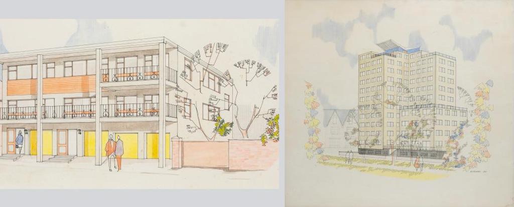 R. P. Stickney - Pair of Architectural Designs