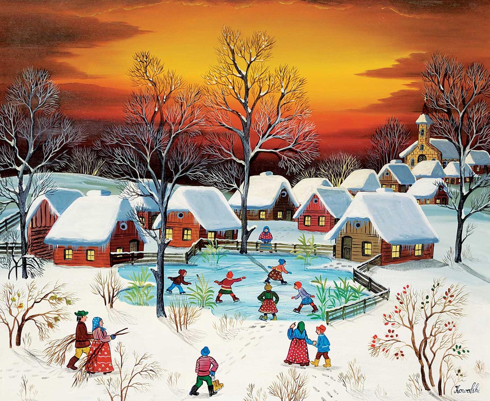 A. Kowalski - Untitled - Skating in the Village