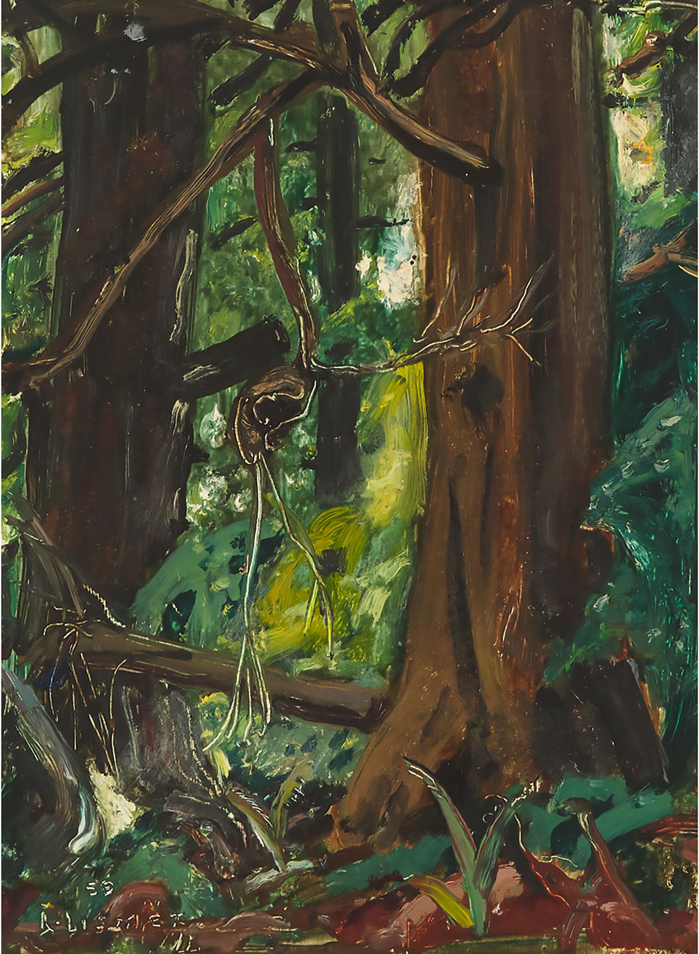 Arthur Lismer (1885-1969) - TWO TREES, B.C., 1959