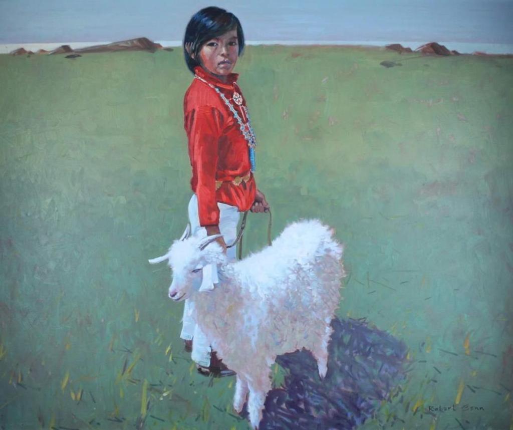 Robert Douglas Genn (1936-2014) - Navajo Boy and Goat