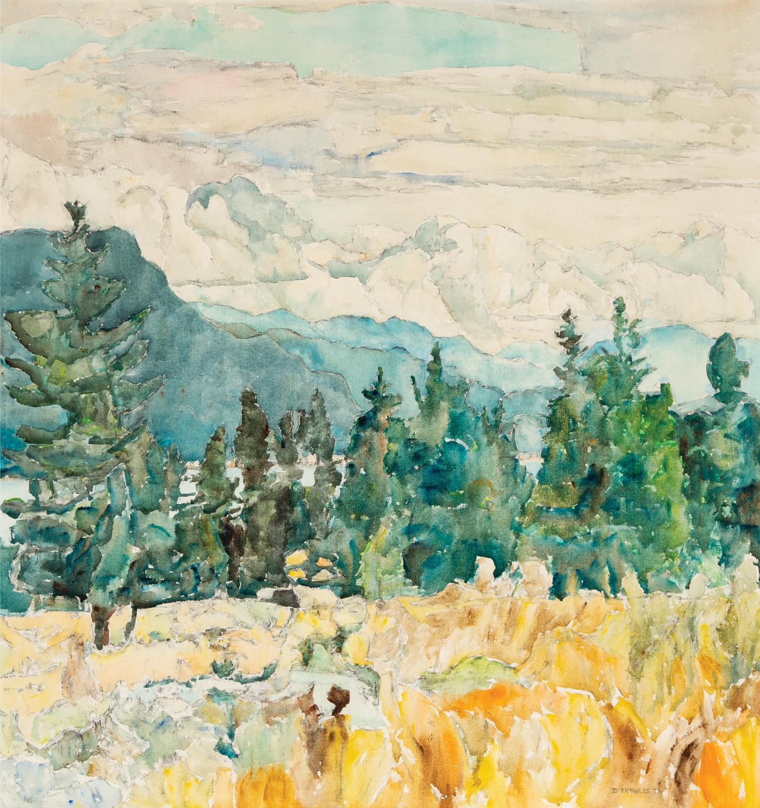 Dorothy Elsie Knowles (1927-2001) - The Trees Form A Screen To Hide The Blue Mountains, 1975