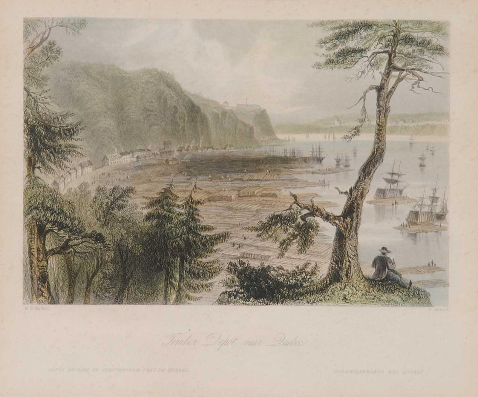 William Henry Bartlett (1809-1854) - Timber Depot Near Quebec