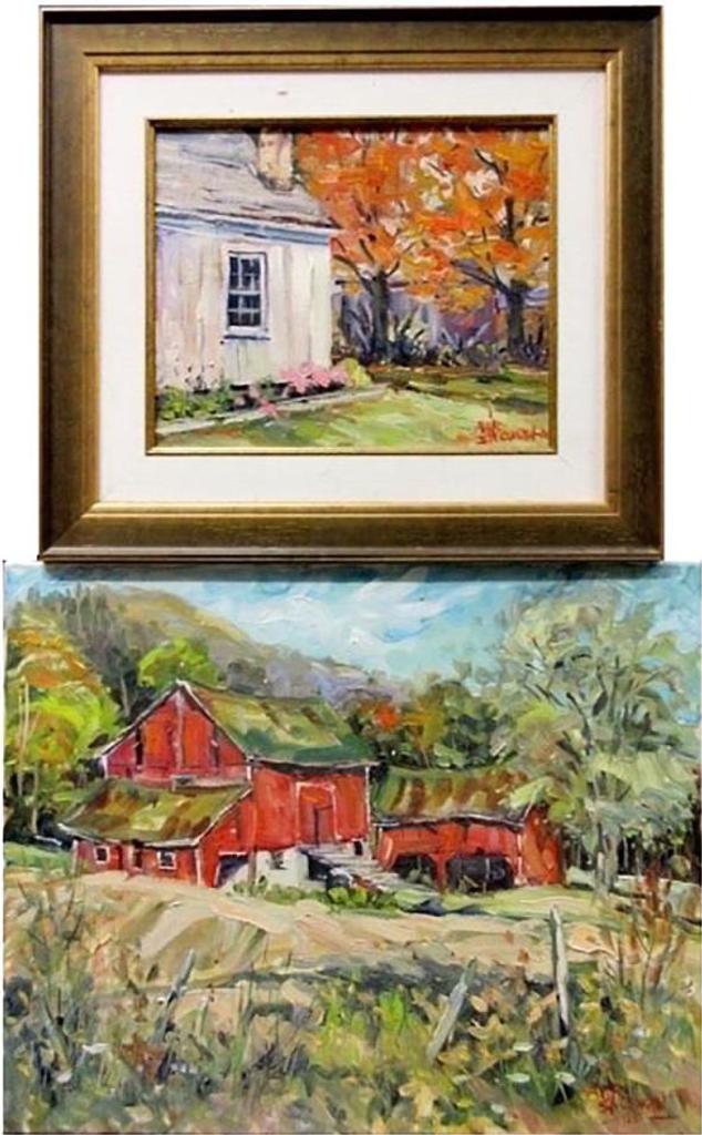 A. W. Bruce Sherman - Old School Study, Uxbridge Pioneer Village, Uxbridge, Ontario; Untitled (Red Barn)