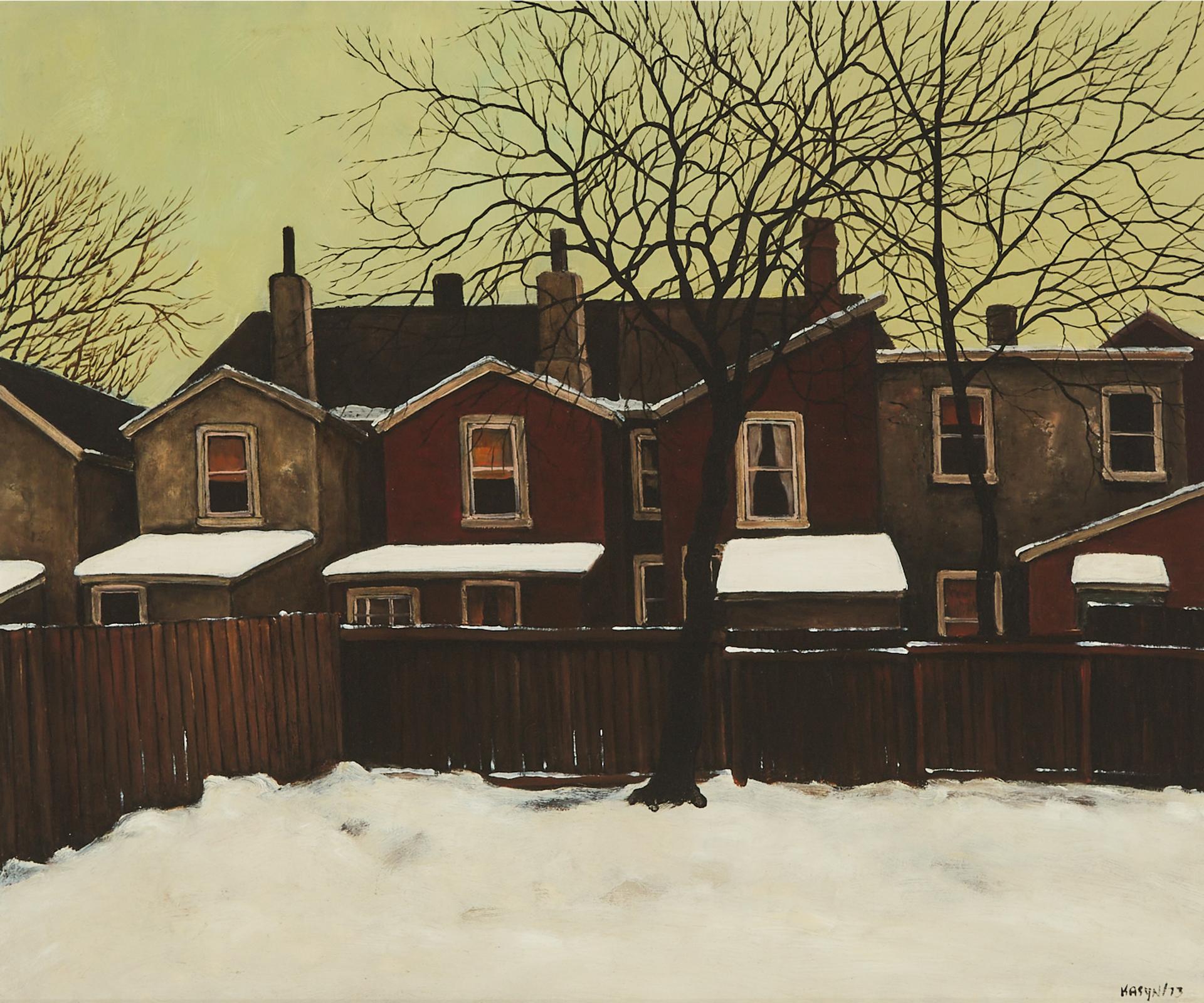 John Kasyn (1926-2008) - Old Houses On Ontario St., 1973