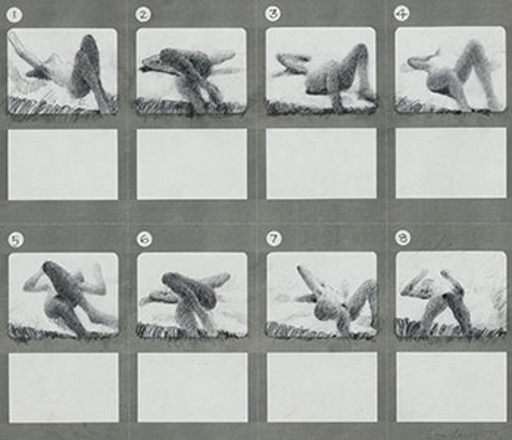 John Graham Coughtry (1931-1999) - Storyboard for Reclining Figure Moving