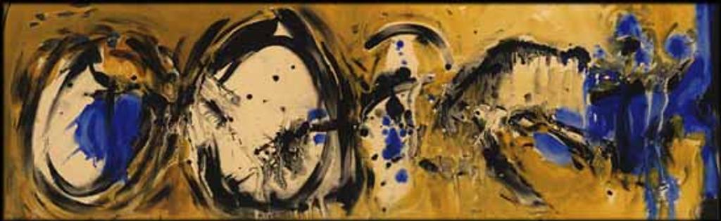 Jack Leaonard Shadbolt (1909-1998) - White and Blue on Gold