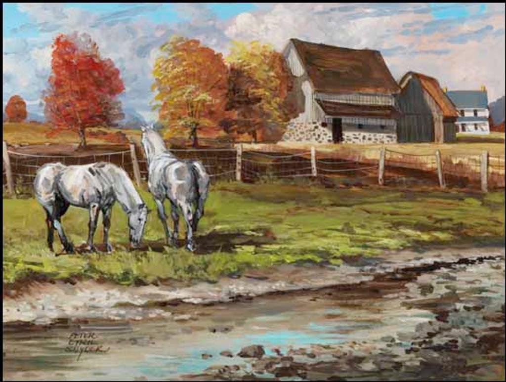 Peter Etril Snyder (1944-2017) - Horses Near the Barn