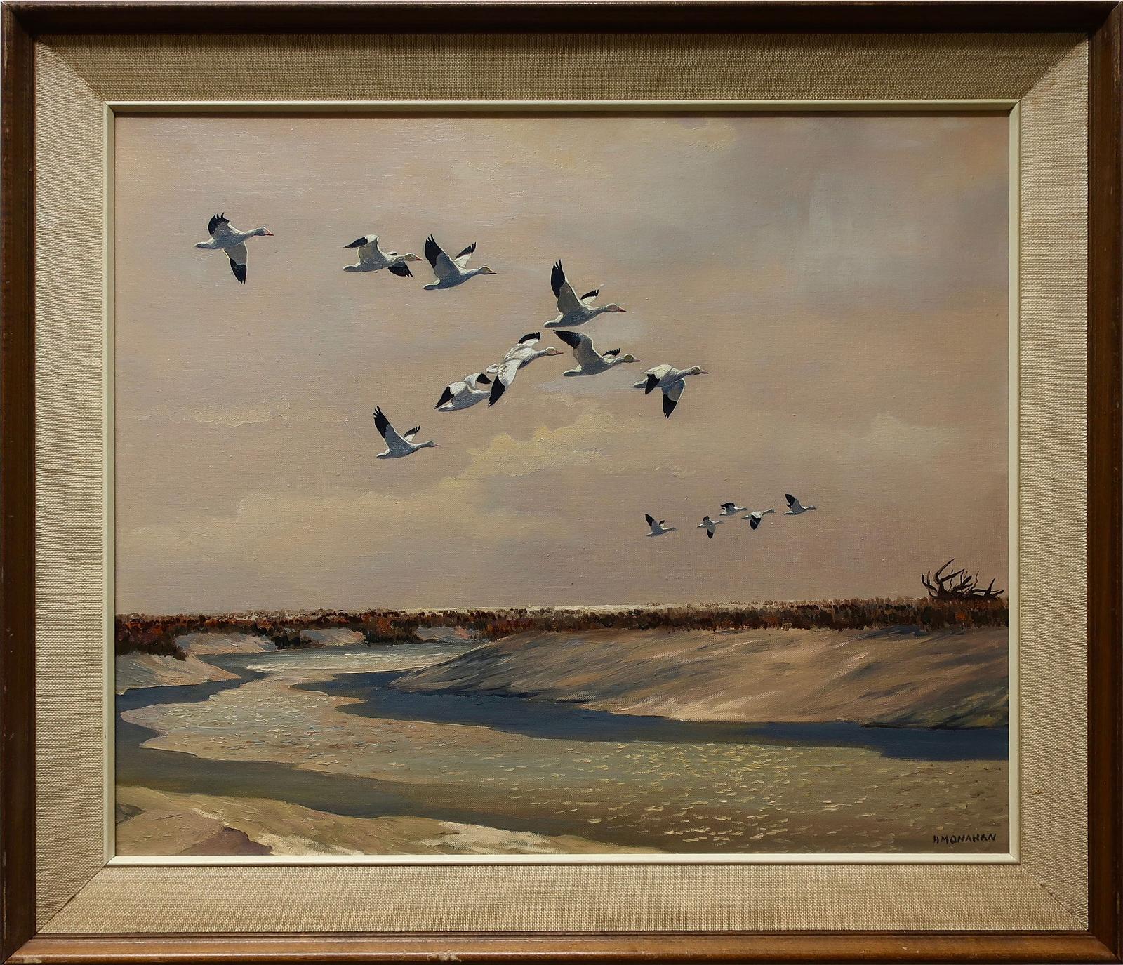 Hugh C. Monahan (1914-1970) - Flying Up The Slough - Snow Geese