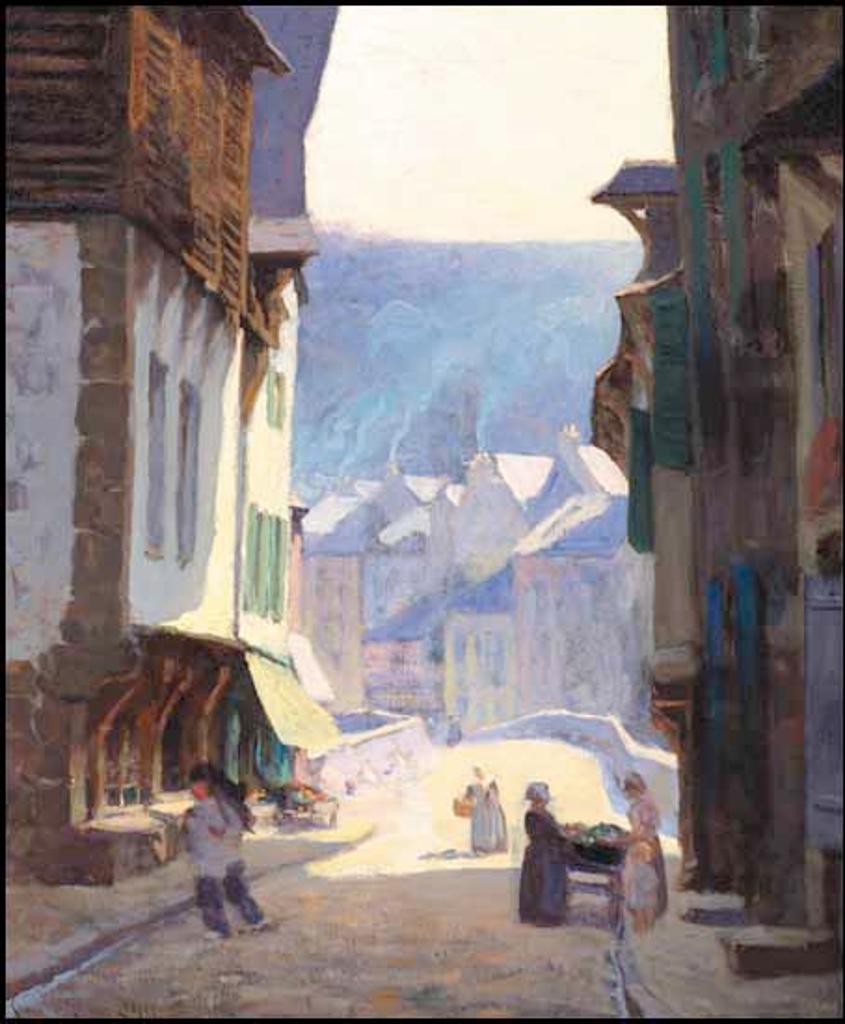 Clarence Alphonse Gagnon (1881-1942) - Street Scene in Sunlight, Dinan