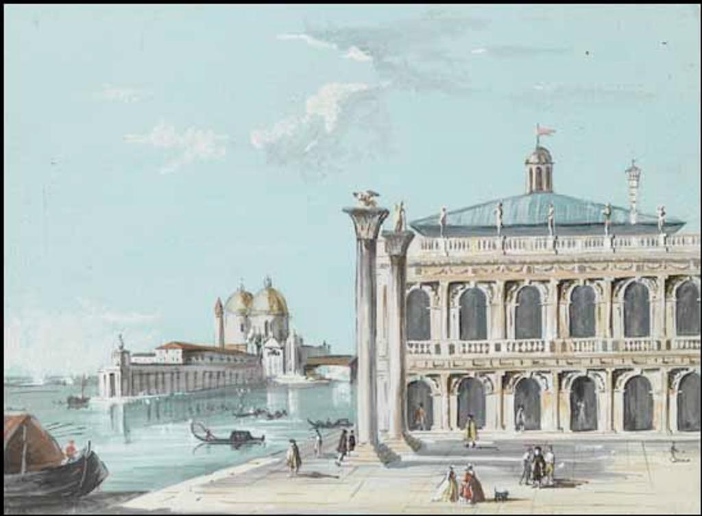 Giacomo Guardi (1764-1835) - The Doge's Palace with a View Towards Santa Maria della Salute