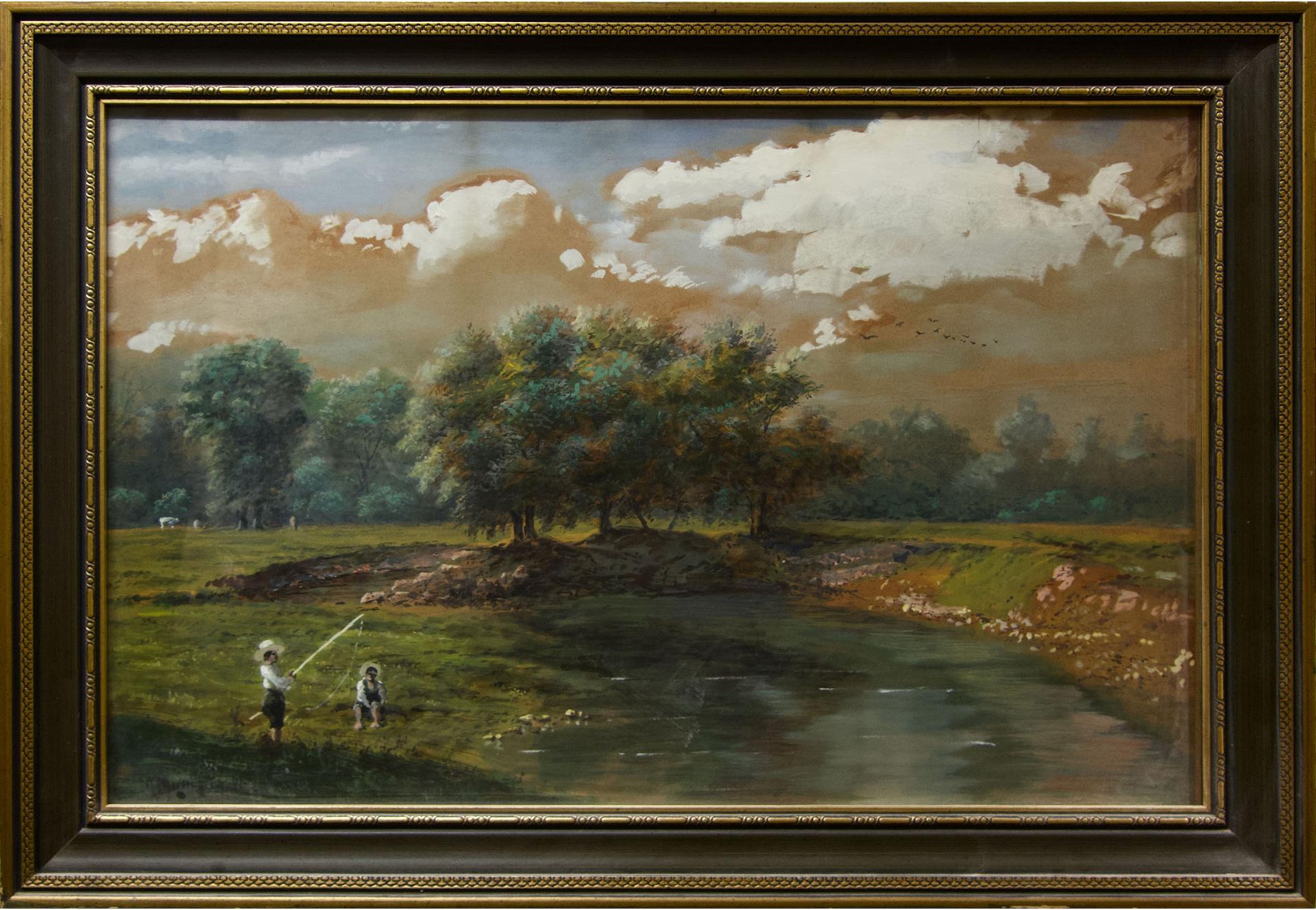Marmaduke Matthews (1837-1913) - Untitled (Boys Fishing)