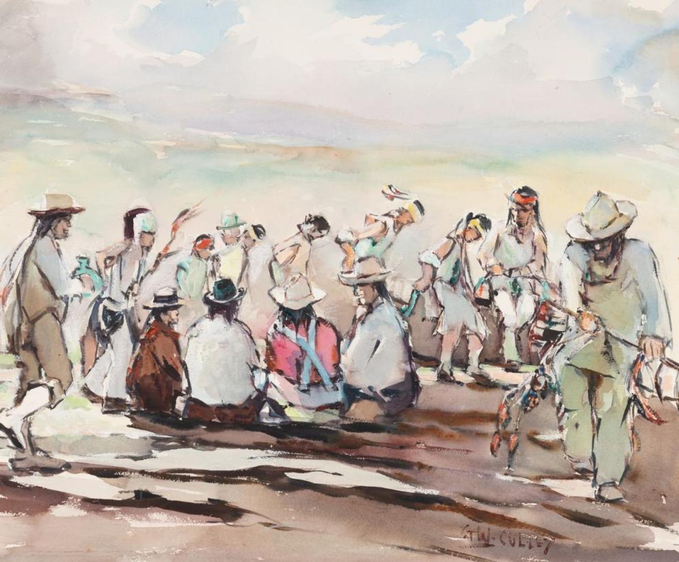 George W. Culley (1923-2000) - Untitled - Gathered Figures