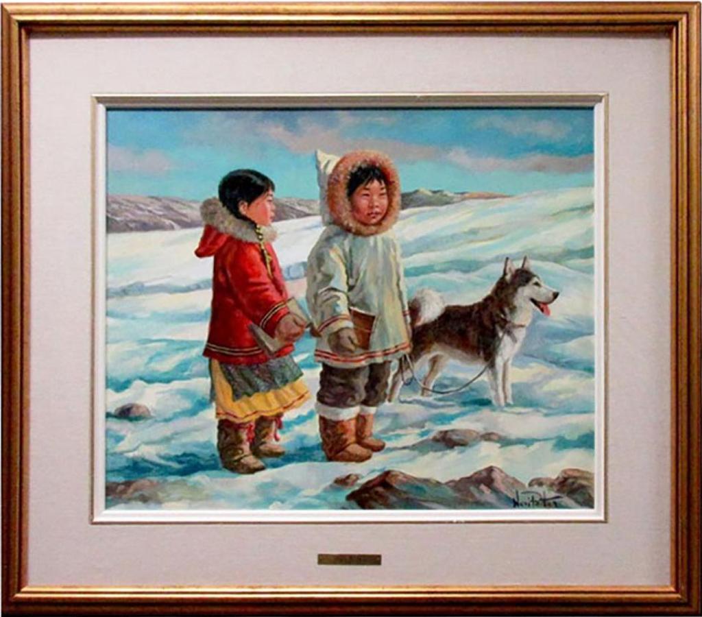 Nori Peter (1935-2009) - “Off To School” Canadian Arctic