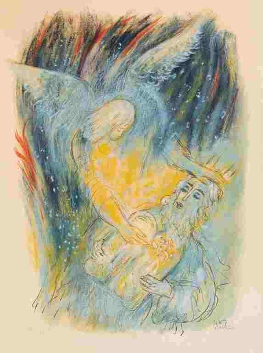 Reuven Rubin (1893-1974) - Moses with 10 Commandments