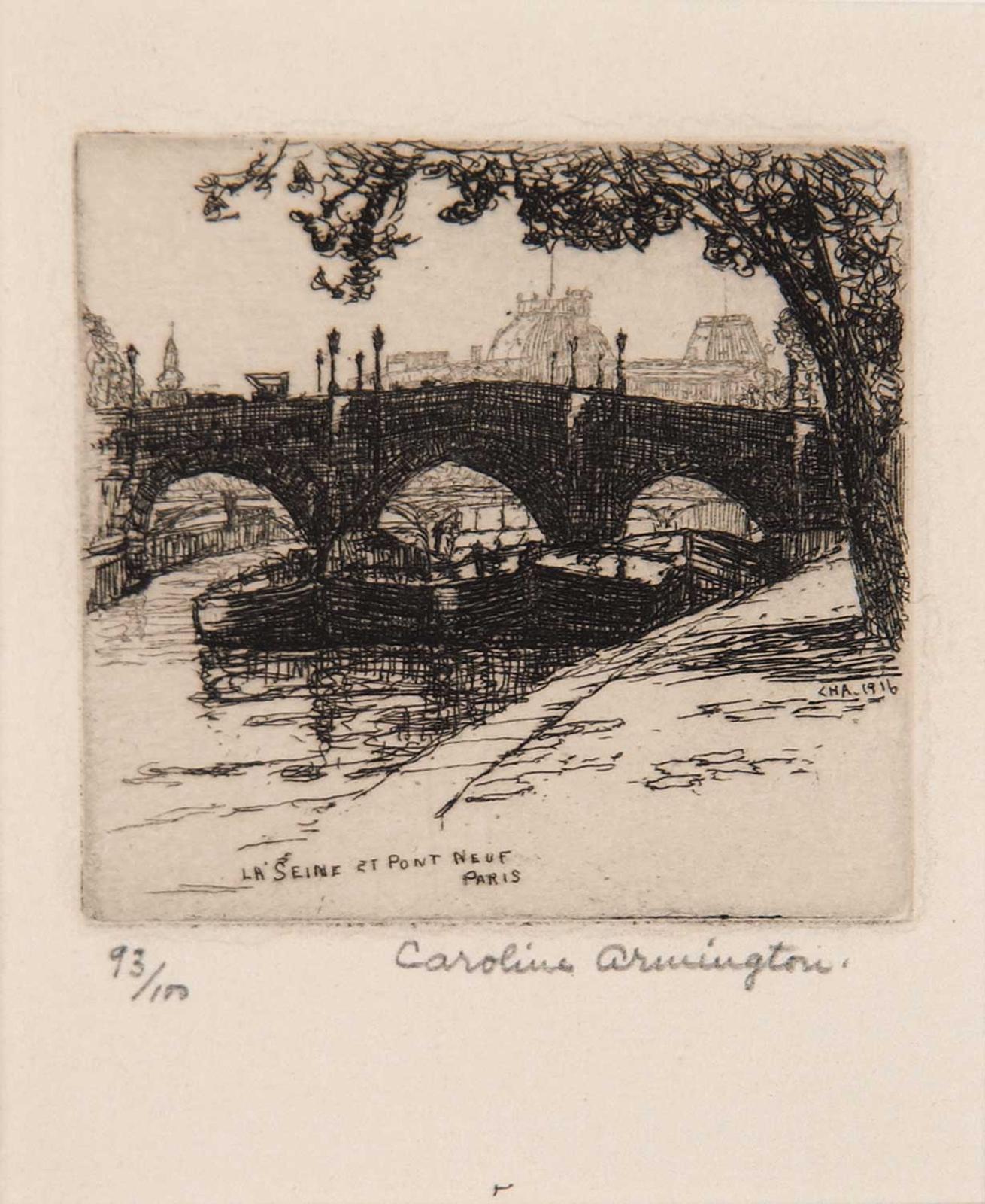 Caroline Helena Armington (1875-1939) - La Seine et Pont Neuf, Paris  #93/100