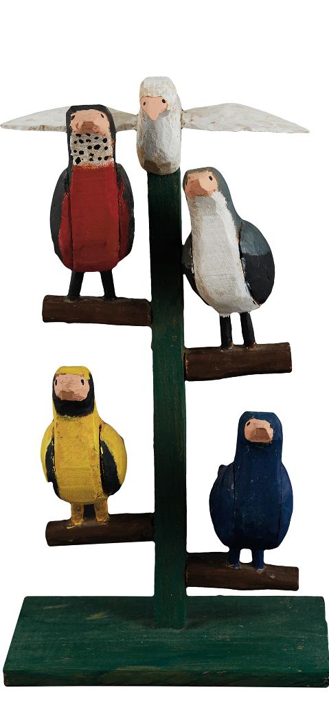 Thomas Rector (1908-2003) - Five Birds on a Perch