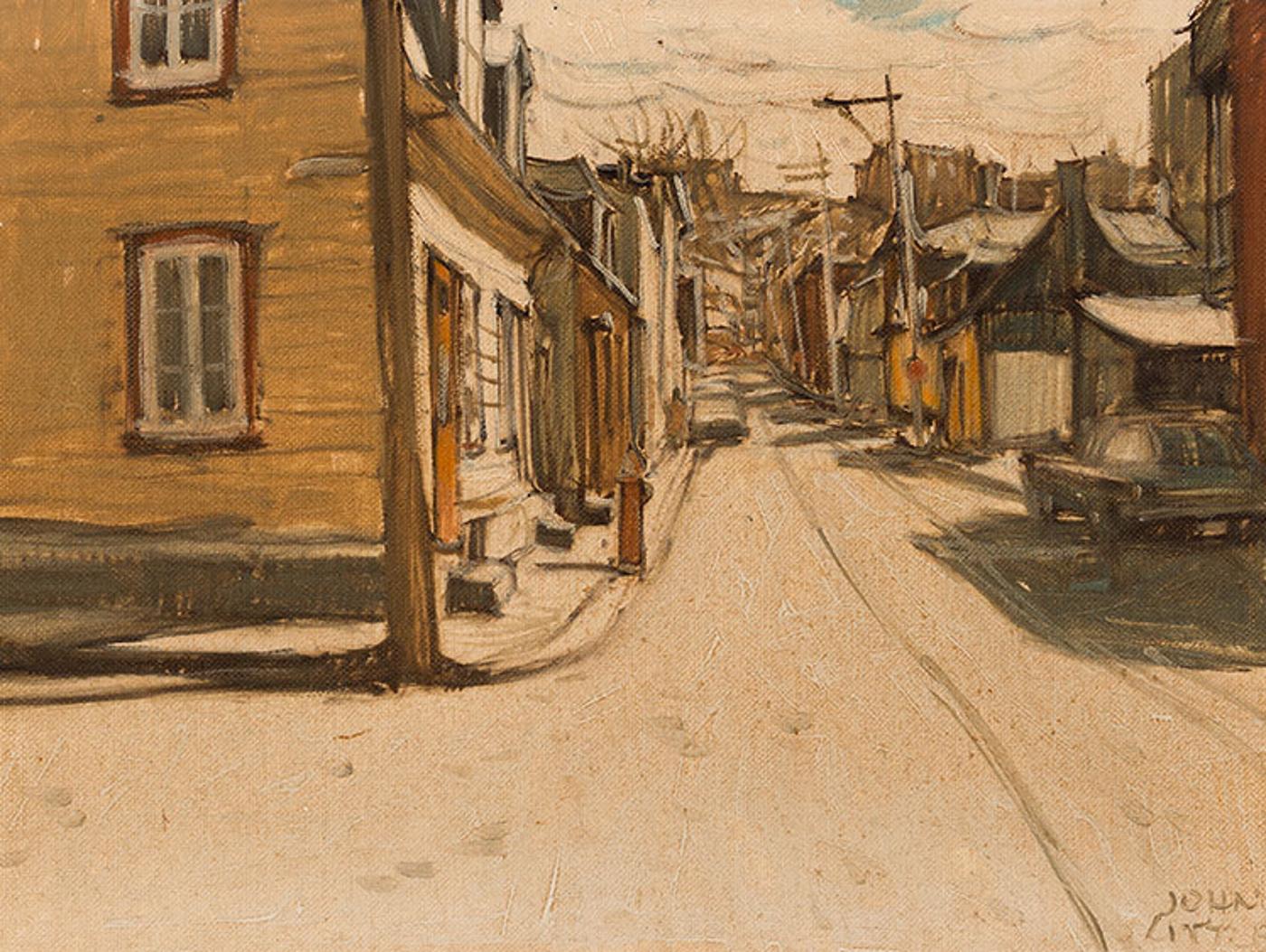 John Geoffrey Caruthers Little (1928-2024) - Rue Victoria à Chateauguay au printemps, Québec