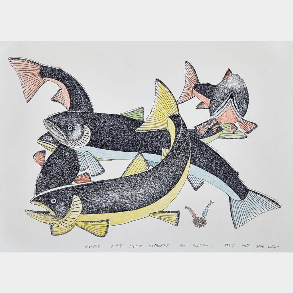 Kananginak Pootoogook (1935-2010) - Untitled (Many Fish)