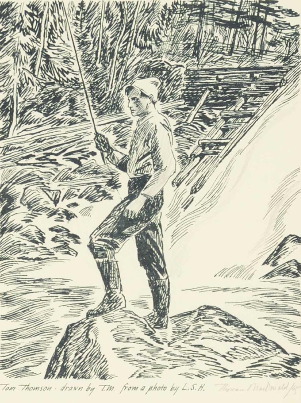 Thoreau MacDonald (1901-1989) - Tom Thomson, Drawn by T.M. from a photo by L.S.H.