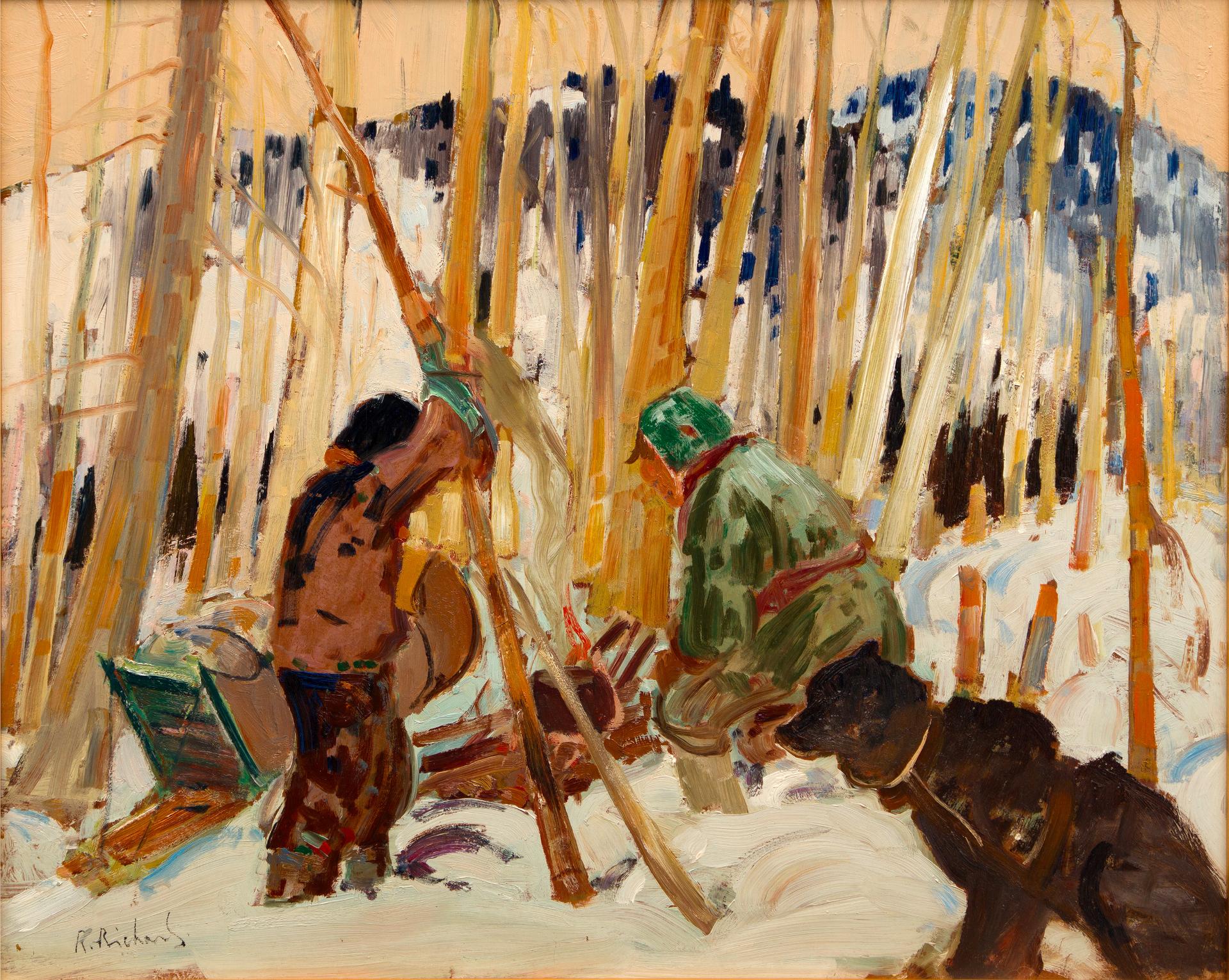 René Jean Richard (1895-1982) - Les bois brûlés (L'arrêt de trappeur), c. 1960