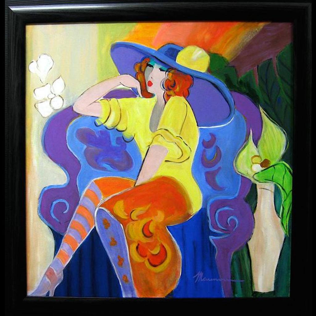 Isaac Maimon (1951) - Seated Woman With Fancy Hat