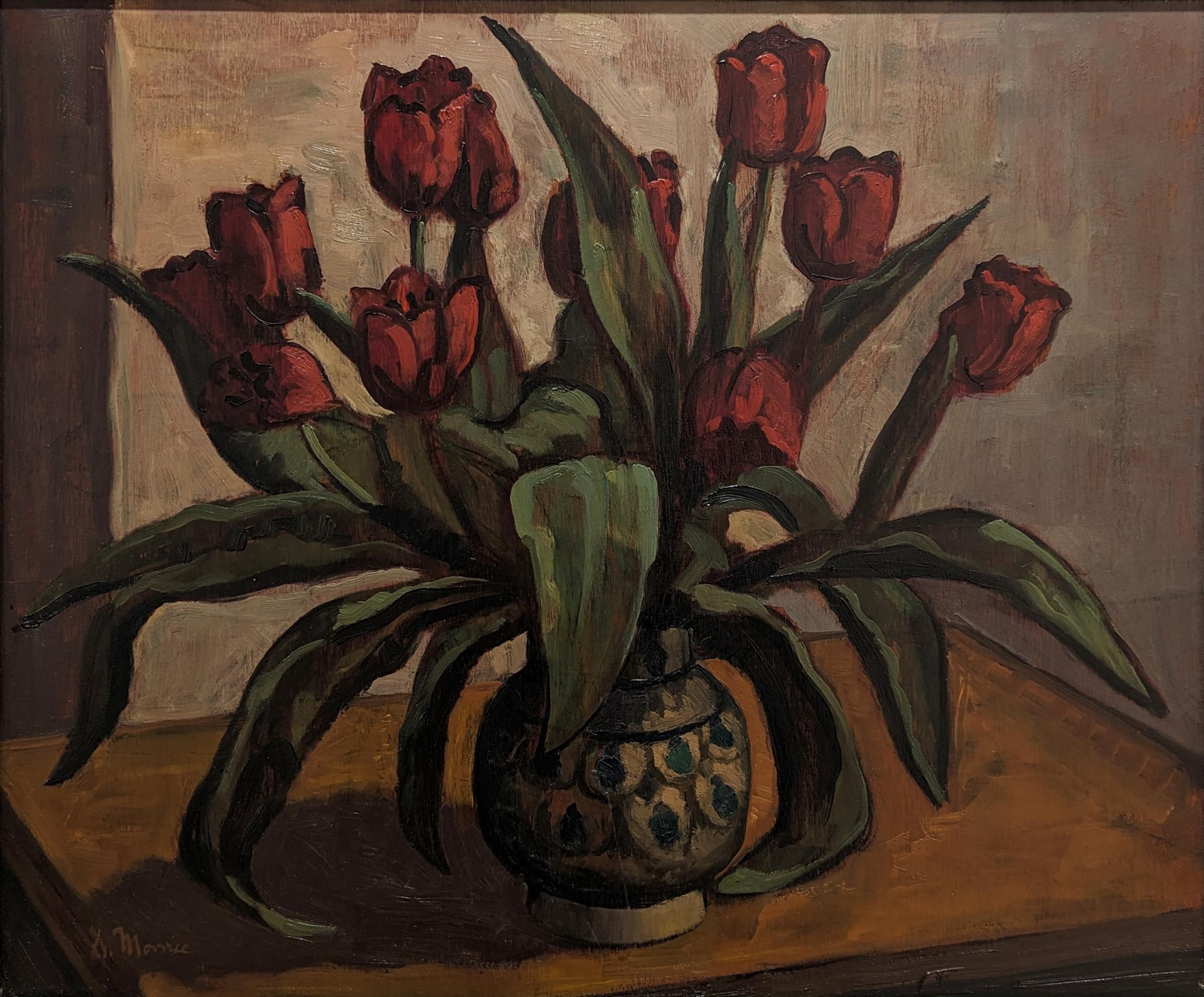 David Rousseaux Morrice (1903-1978) - Crimson Tulips, n.d.