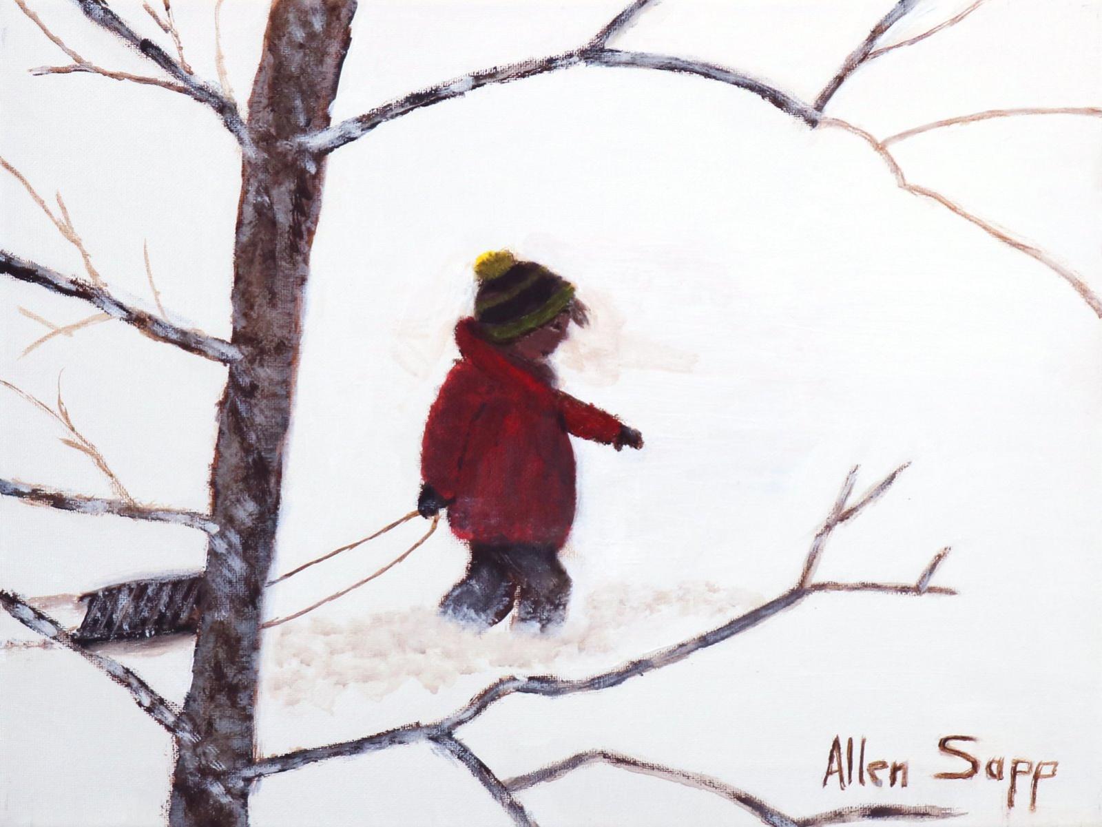 Allen Fredrick Sapp (1929-2015) - Little Fellow Going Sledding