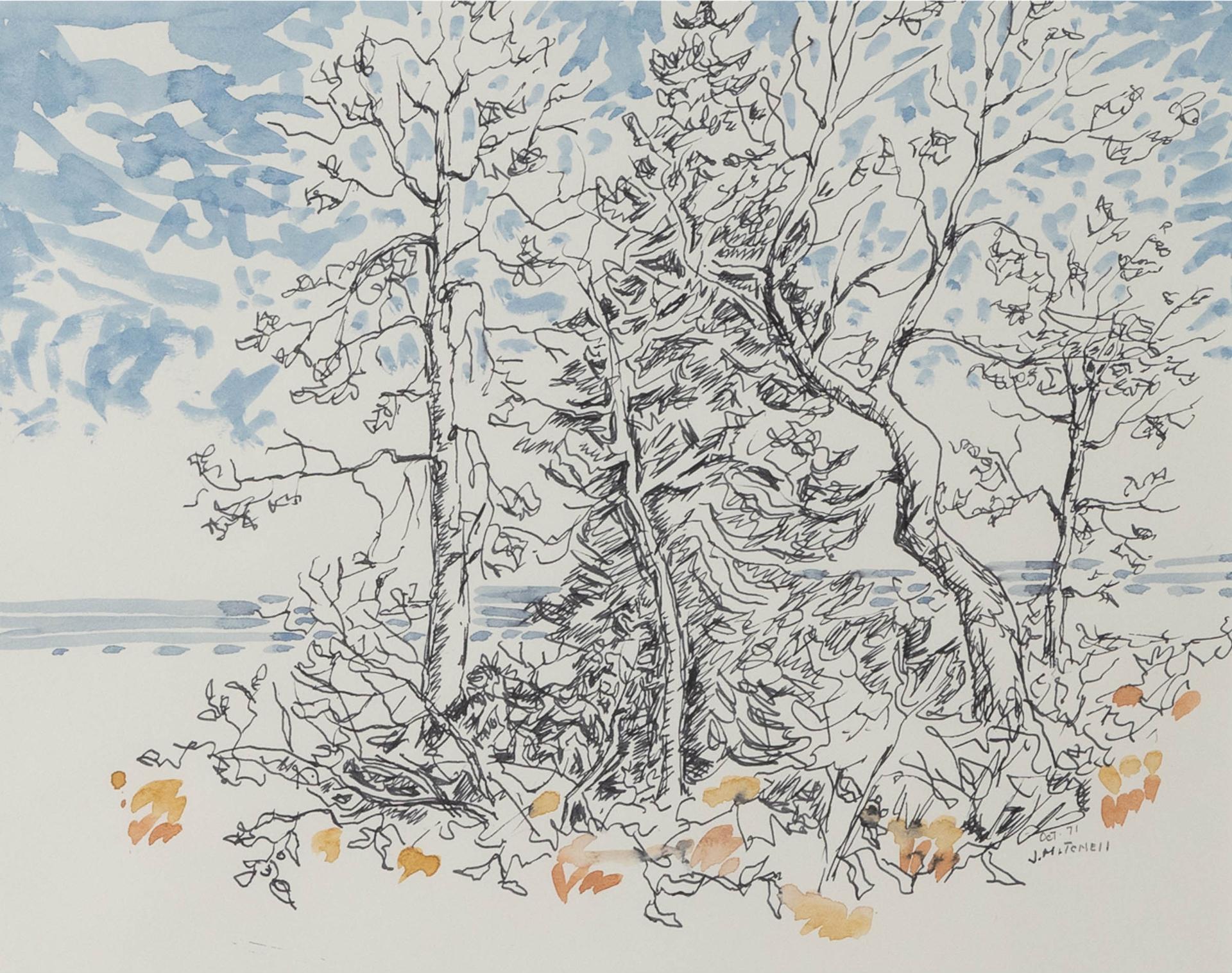 Janet Mitchell (1915-1998) - Untitled (Fall Trees), 1971