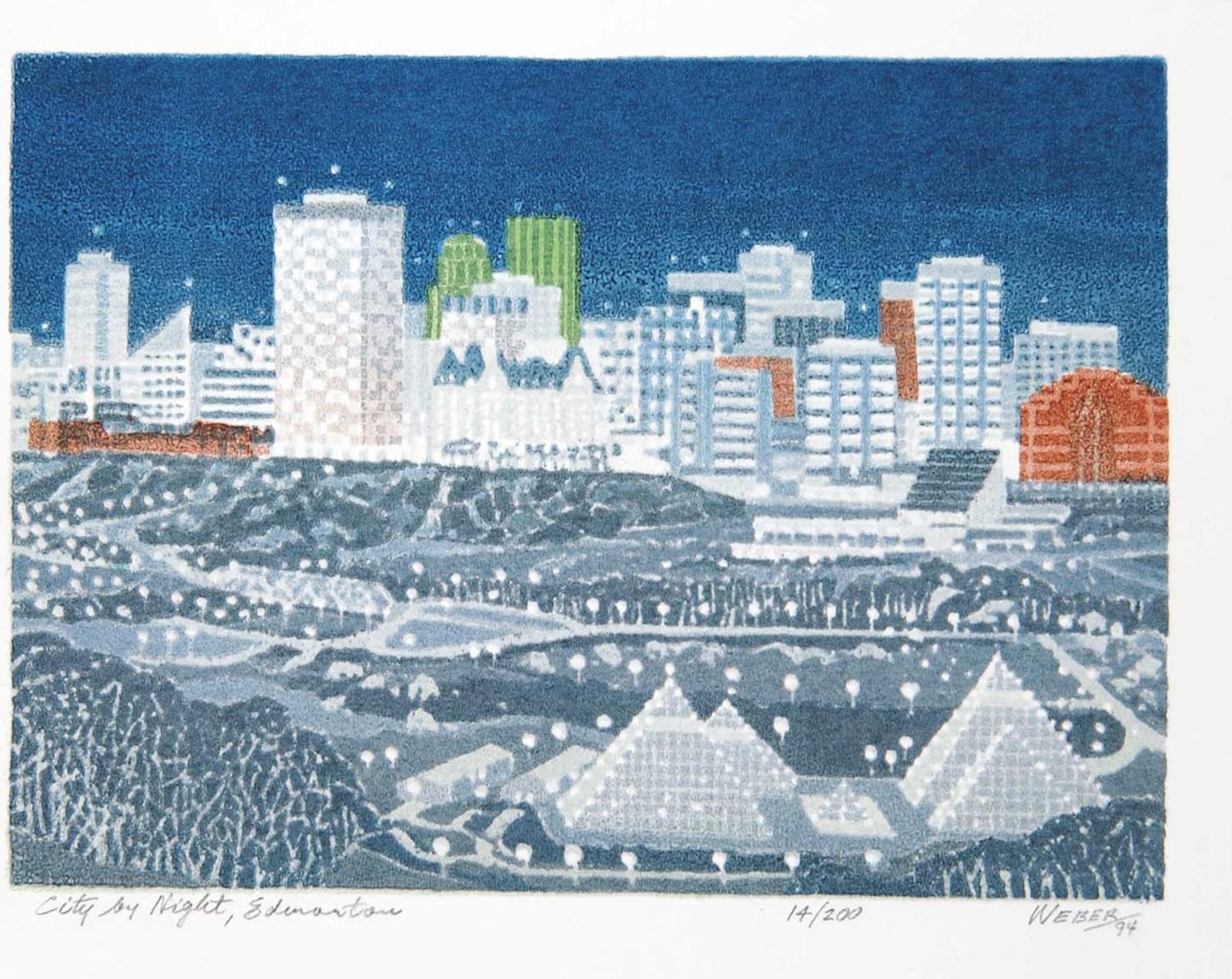 George Weber (1907-2002) - City by Night, Edmonton  #14/200