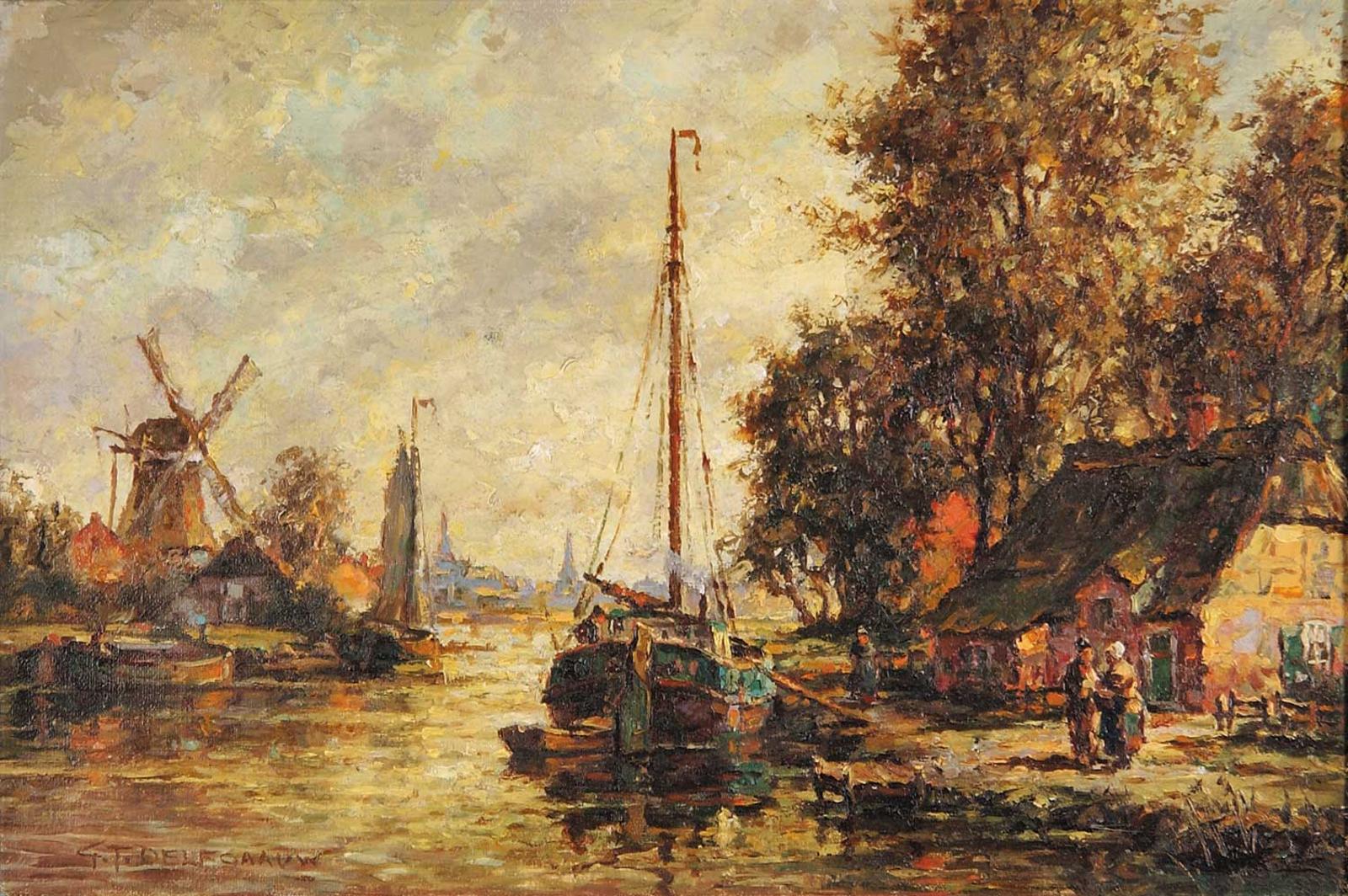 Atributted Gerard Johannes Delfgaauw - Untitled - River Scene