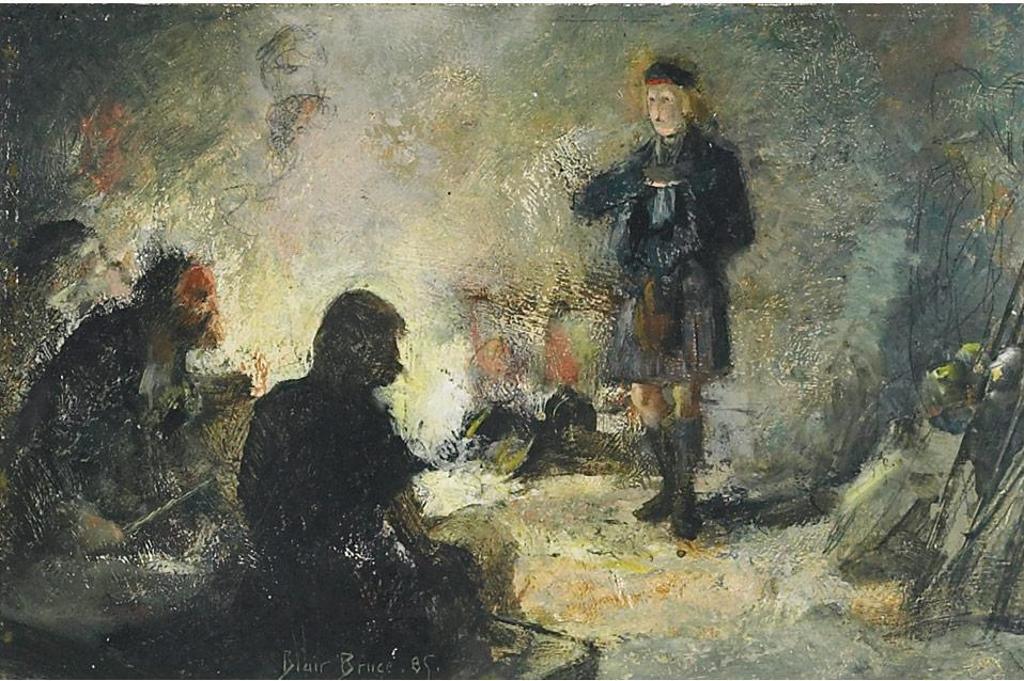 William Blair Bruce (1859-1906) - Highlanders Around A Campfire