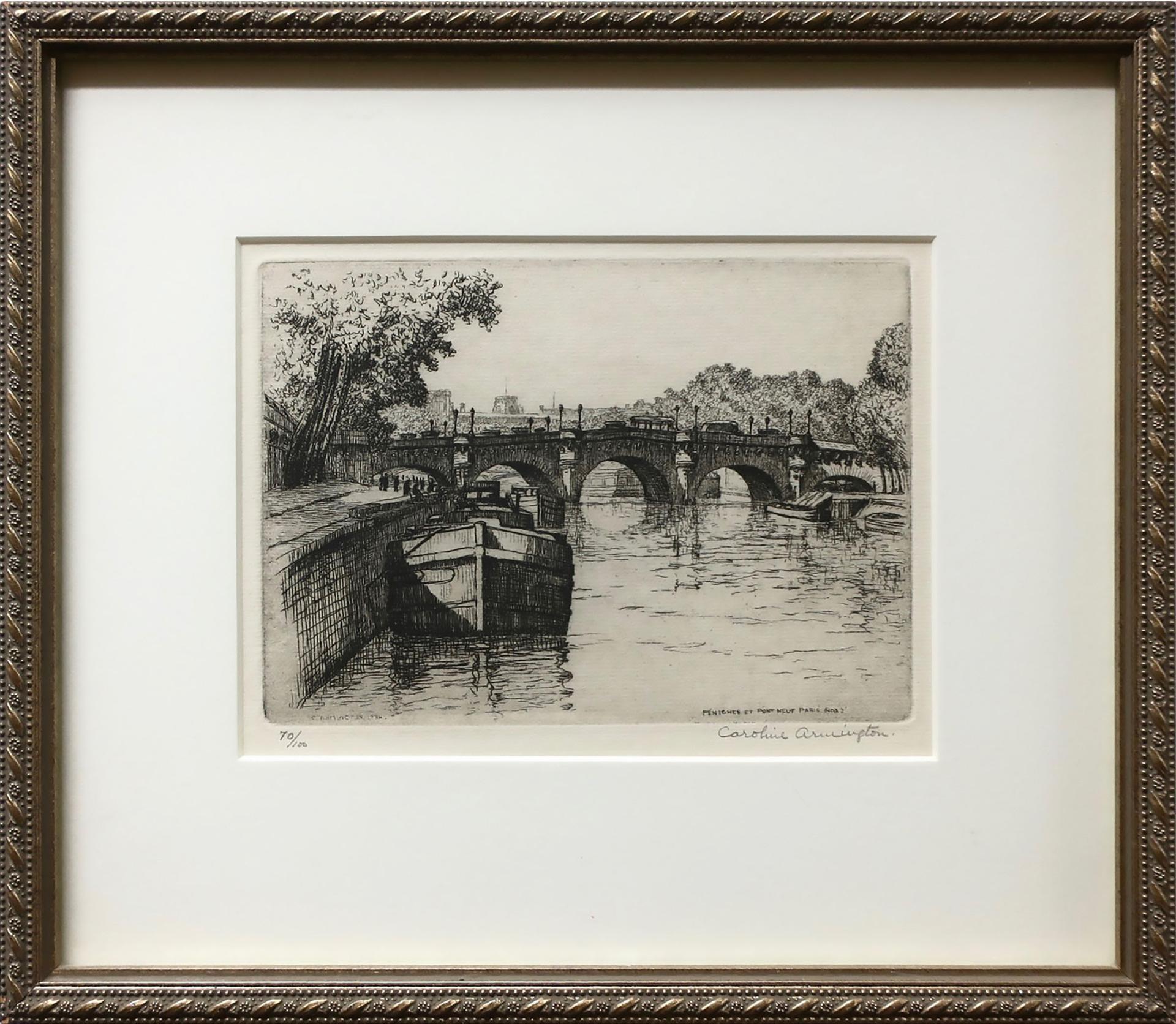 Caroline Helena Armington (1875-1939) - Peniches Et Pont Neuf Paris (No. 2)