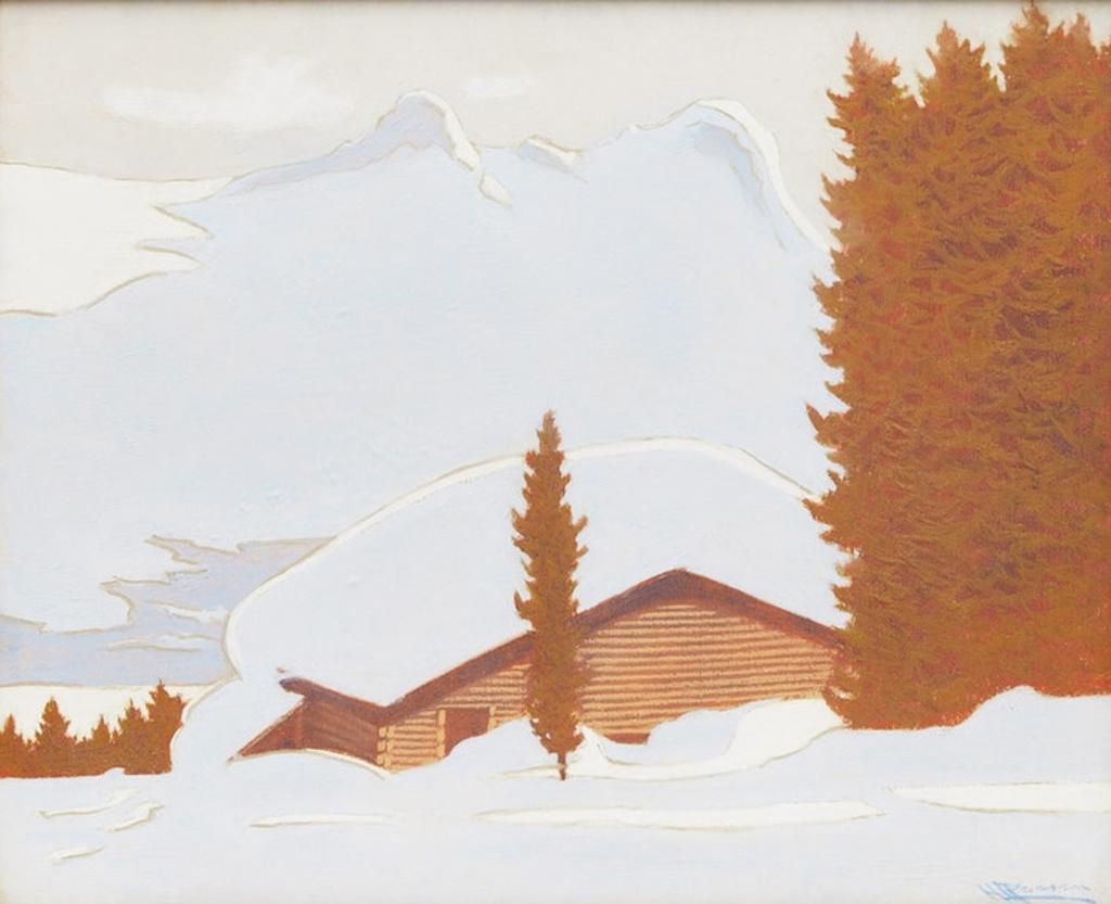 Halford A. Tygesen (1890-1951) - Log Cabin in Winter