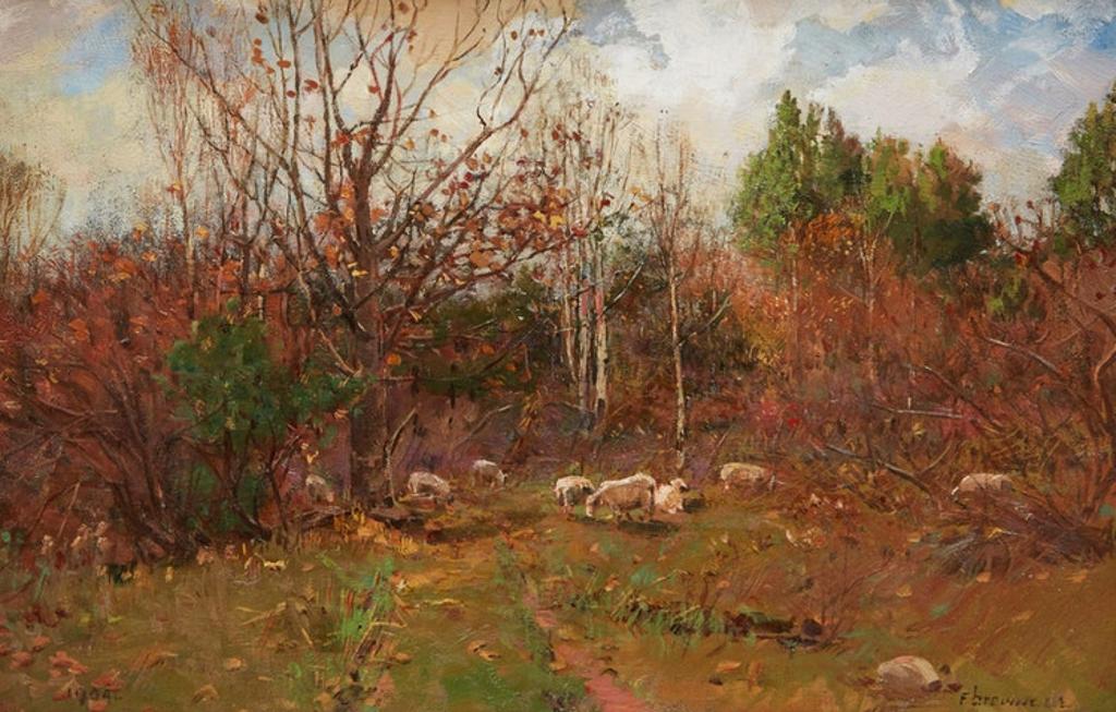 Peleg Franklin Frank Brownell (1857-1946) - Landscape with Sheep