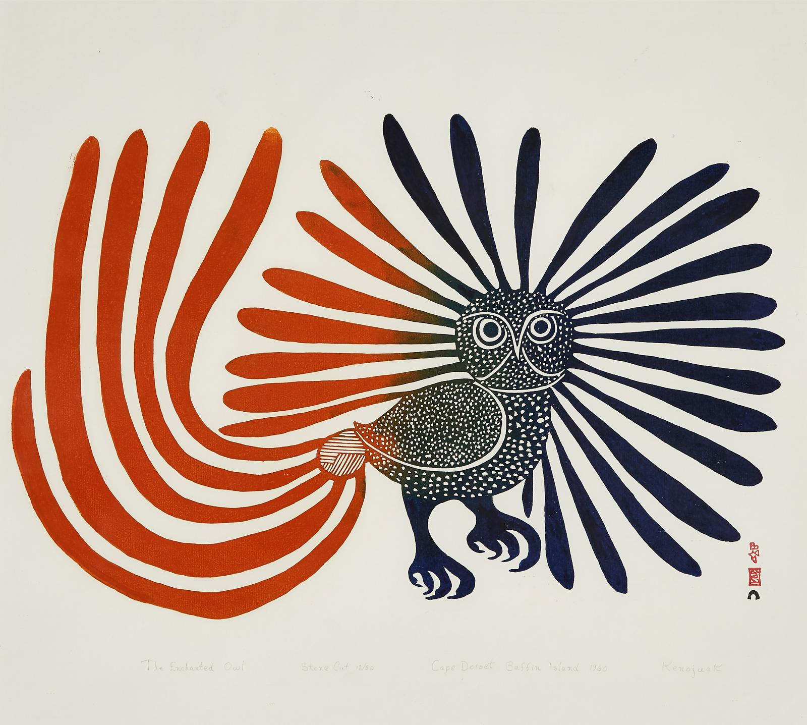 Kenojuak Ashevak (1927-2013) - The Enchanted Owl