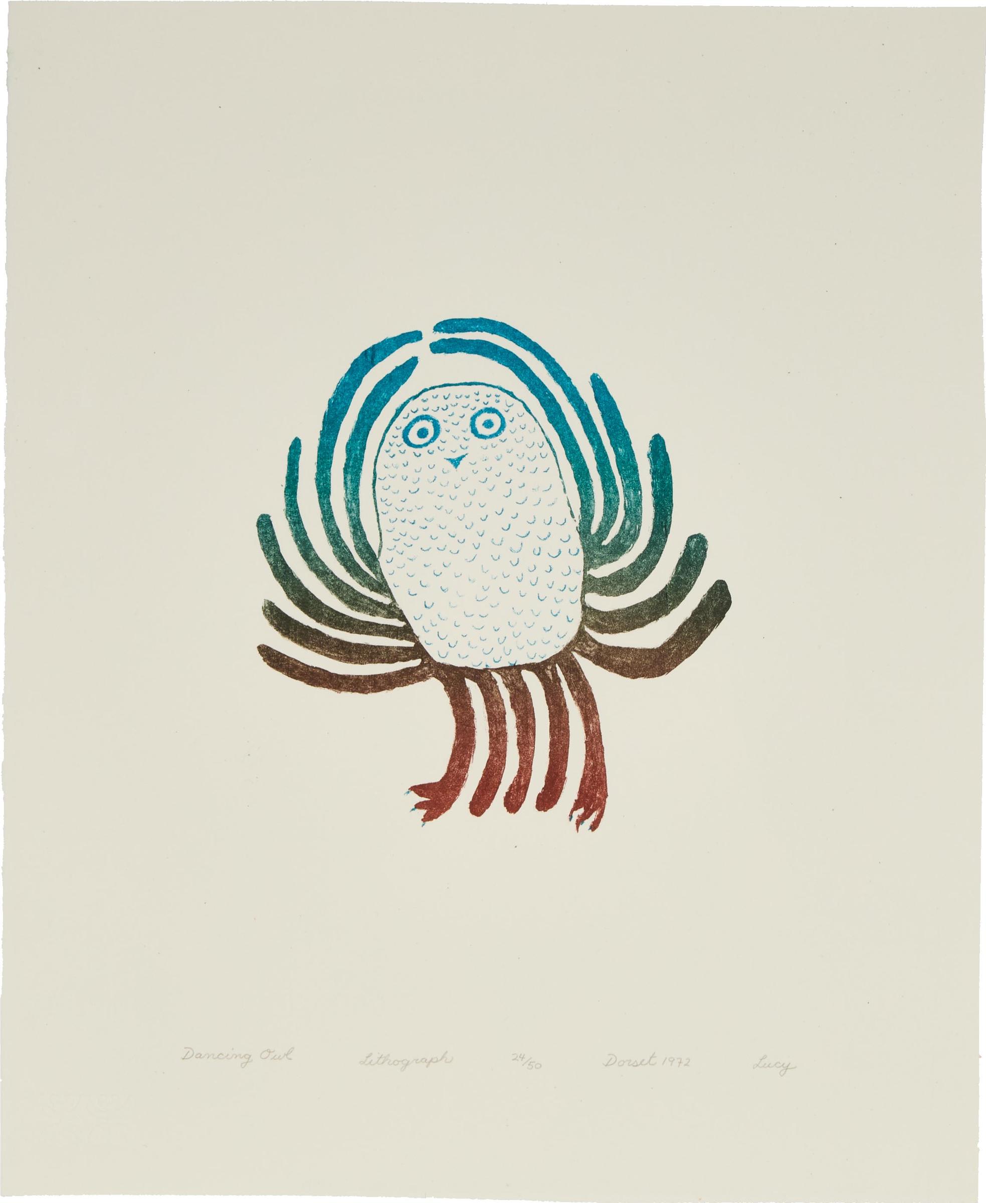 Lucy Qinnuayuak (1915-1982) - Dancing Owl, 1972