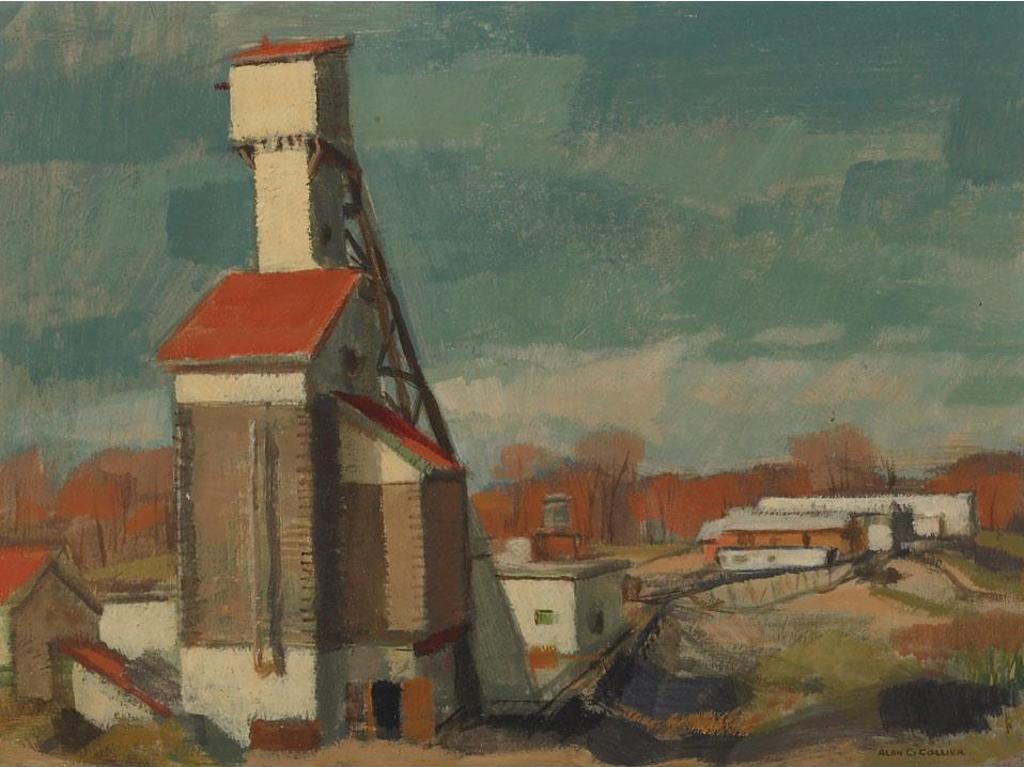 Alan Caswell Collier (1911-1990) - Coppercorp Headframe From Mill Roof