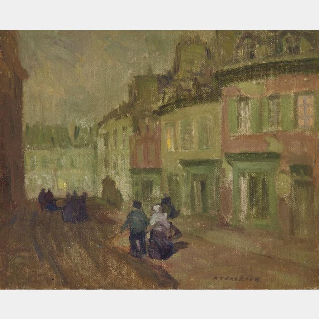 Alexander Young (A. Y.) Jackson (1882-1974) - Northern European Street Scene At Dusk