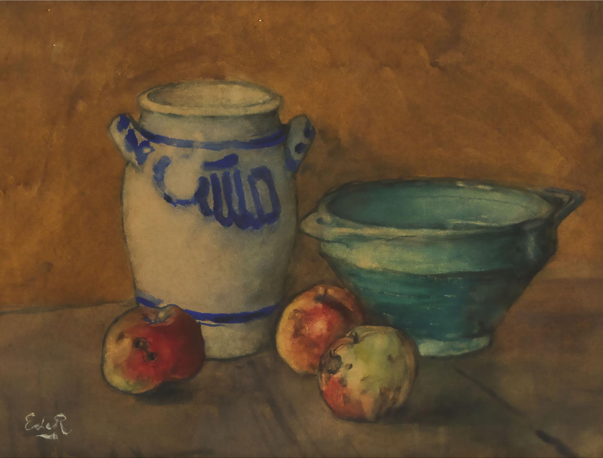 Cecilia Maria Elisabeth de Ranitz - Still Life With Stoneware, Pottery And Apples