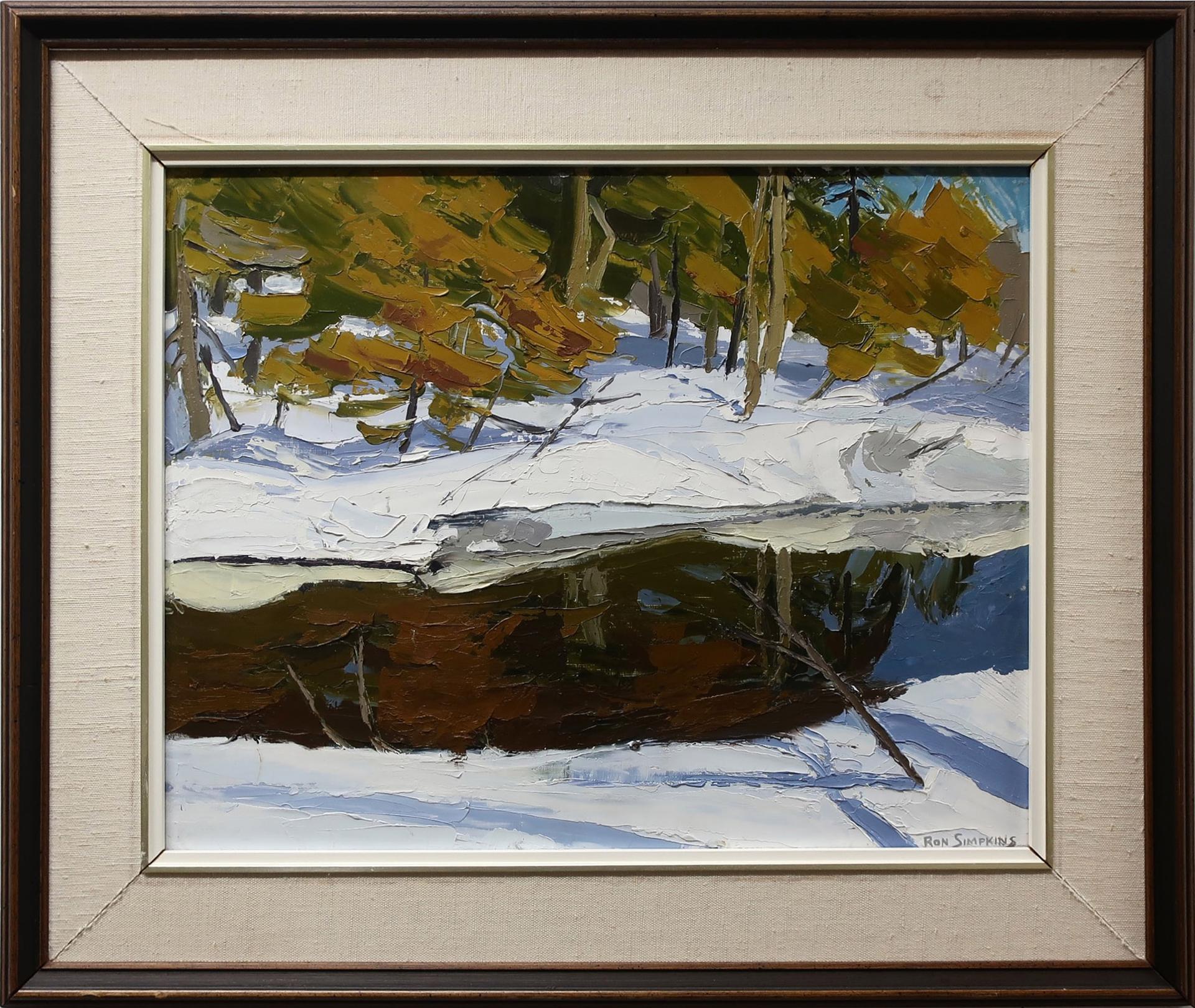 Ronald (Ron) Simpkins (1942-2008) - Bright Day, Winter - St. Anne Des Lacs, Que.