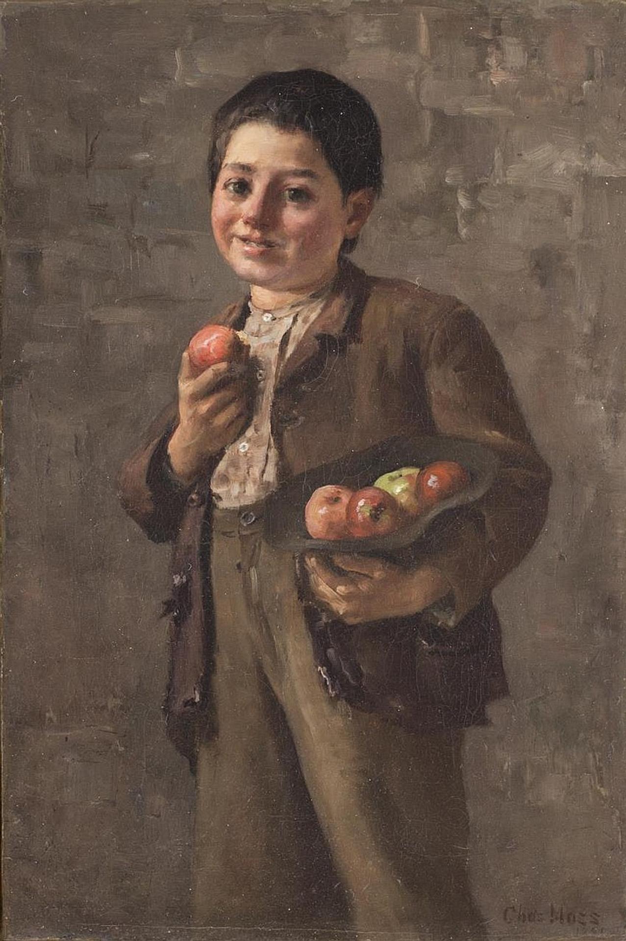 Charles Eugene Moss (1860-1901) - Boy with Apples