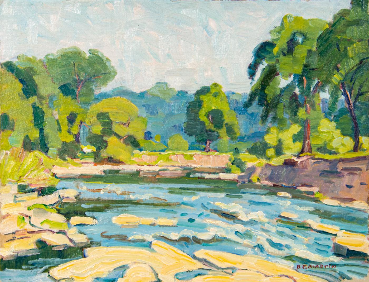 Bernice Fenwick Martin (1902-1999) - Rapids on Humber River, Lambton, Ont., 1940